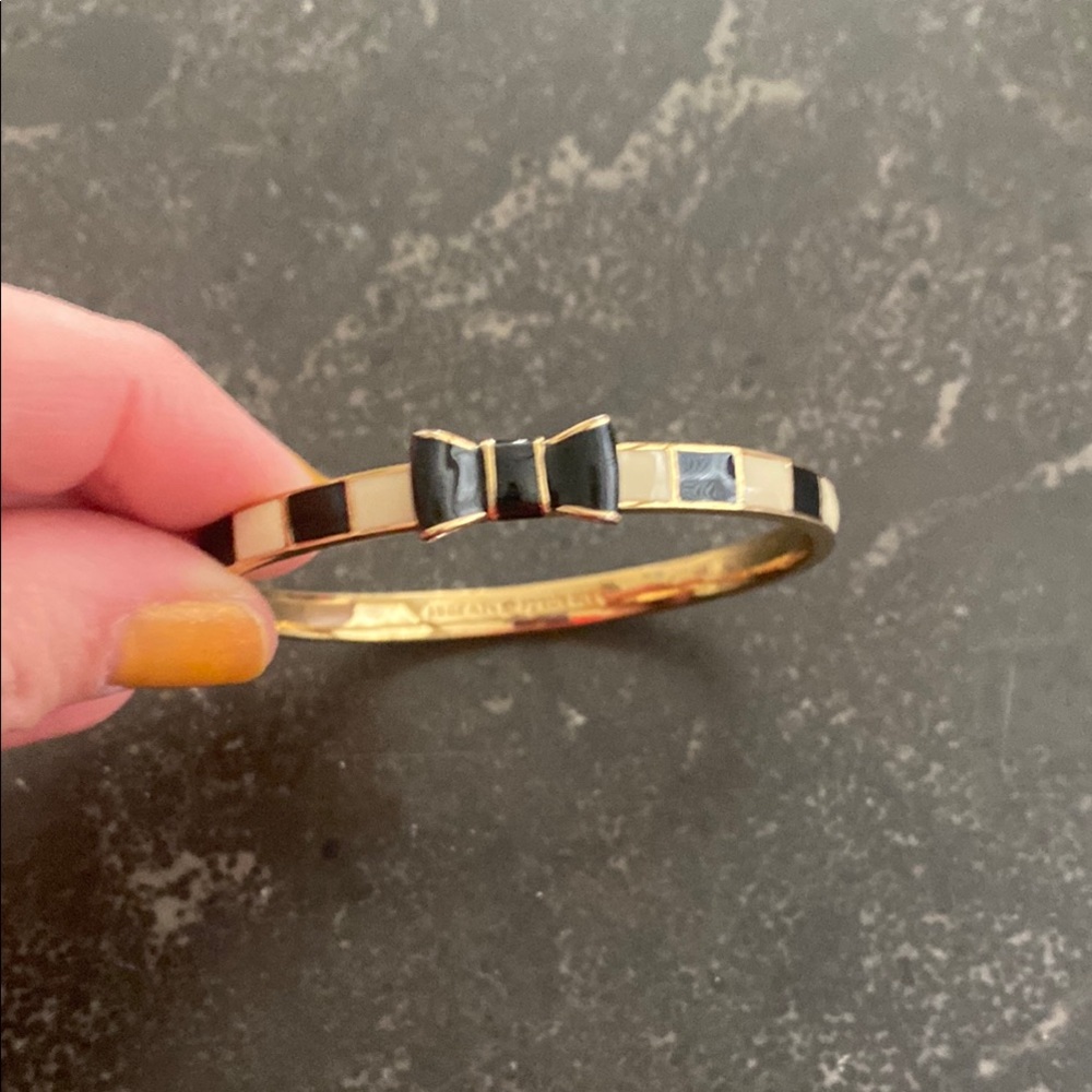 Kate Spade  Black, White and Gold Bow Bracelet